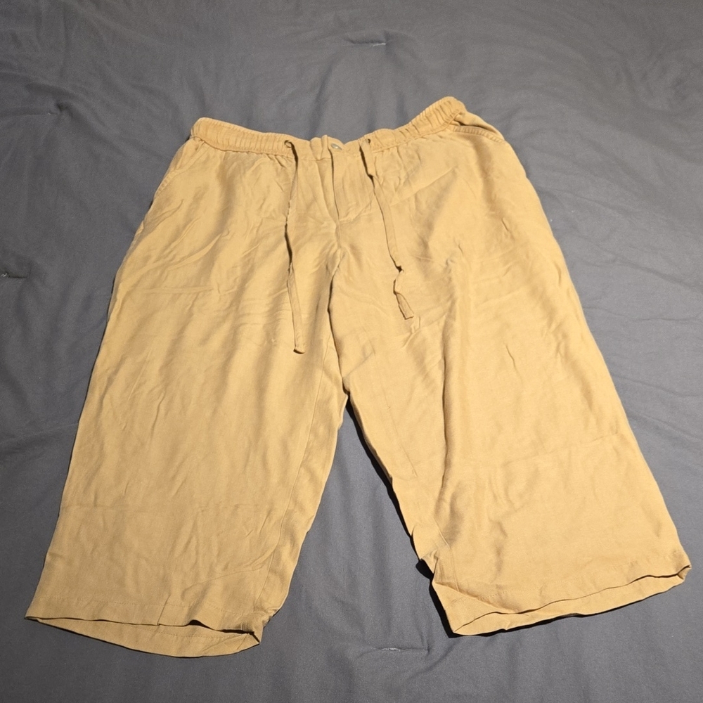 Caribbean Tan Capris Lightweight Relaxed Fit
